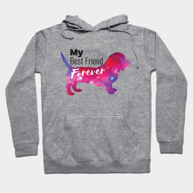 BFF: My Best Friend is a Basset Hound Dog Space Hoodie by spacedust